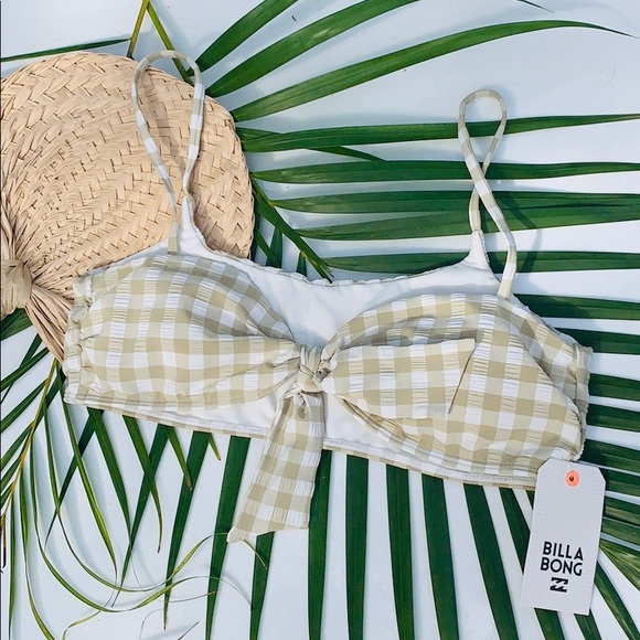 Billabong🌴 Bow Checkered Bikini Swim Top - Picture 2 of 6
